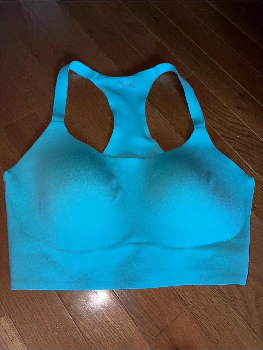 OFFLINE By Aerie Real Me Hold Up! Racerback Sports Bra - Turquoise Blue